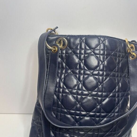 Via Piaggi Vintage Embossed Italian Leather Shoulder Bag Gold Designer Womens - Picture 4 of 10